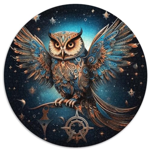 Puzzle 1000 Teile, Galaxie-Eule, Karton-Puzzle, unmöglich, pädagogische Heimdekoration, Spiele und Geschenke (67,5 x 67,5 cm) von WGLINGX