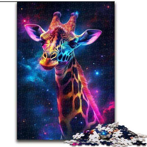 Puzzle 1000 Teile, Galaxie-Giraffe, Papp-Puzzle, Spielzeug, Geschenk, pädagogisches, intellektuelles, entspannendes Familienspiel (Größe 26x38cm) von WGLINGX