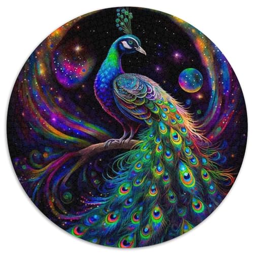 Puzzle 1000 Teile, Galaxie-Pfau, Unmögliches Puzzle für Erwachsene, DIY-Heimdekor, Denksportspiel für Teenager (67,5 x 67,5 cm) von WGLINGX