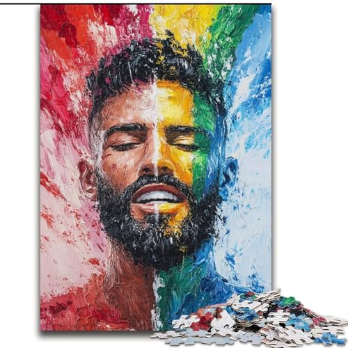 Puzzle 1000 Teile, Gay-Ölgemälde, Puzzles für Erwachsene, Familienaktivitätsspiel für Teenager, anspruchsvolles Denkspiel (Größe 26x38cm) von WGLINGX