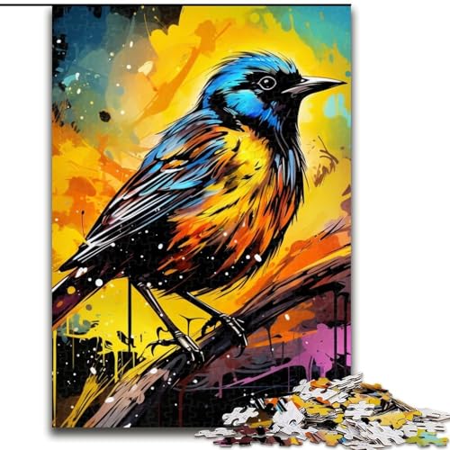 Puzzle 1000 Teile, Gelber Spatz, 1000-teiliges Puzzle, Spaß für die ganze Familie, Basteln, perfekt für Geburtstage, Feiertage (Größe 26x38cm) von WGLINGX