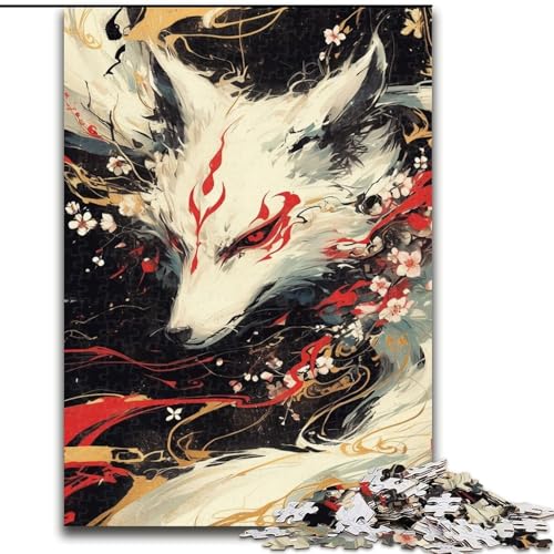 Puzzle 1000 Teile, Gott der Füchse, Holzpuzzle, DIY-Heimdekoration, Denksportspiel für Teenager (Größe 26x38cm) von WGLINGX