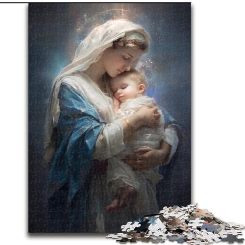 Puzzle 1000 Teile, Jungfrau Maria, Holzpuzzle für Erwachsene, interaktives Familienspiel, Denksportaufgabe, Geschenk, Lernspielzeug (Größe 50x75cm) von WGLINGX