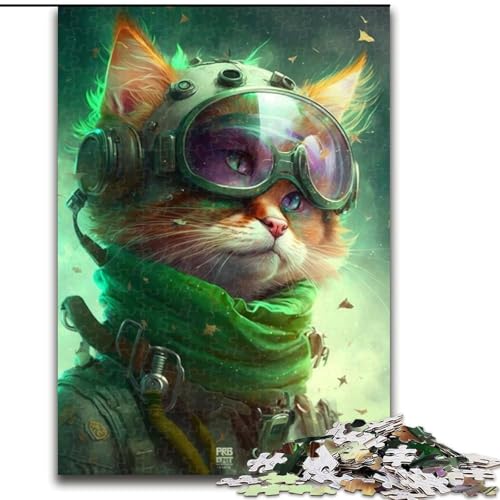 Puzzle 1000 Teile, Katze, Holzpuzzle, Spielzeug, Geschenk, pädagogisches, intellektuelles, entspannendes Familienspiel (Größe 50x75cm) von WGLINGX