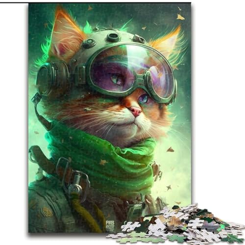 Puzzle 1000 Teile, Katzen-Puzzle aus Pappe, Spielzeug, Geschenk, pädagogisches, intellektuelles, entspannendes Familienspiel (Größe 26x38cm) von WGLINGX