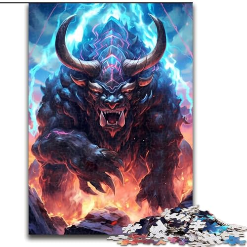 Puzzle 1000 Teile, King Monster Bull, Puzzle 1000 Teile für Erwachsene, perfekt für Teenager und Familien, Größe 26x38cm von WGLINGX