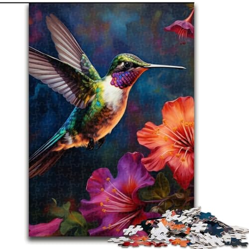 Puzzle 1000 Teile, Kolibri-Kunst, Unmögliches Puzzle für Erwachsene, Lernspiel, Herausforderungsspielzeug (Größe 26x38cm) von WGLINGX