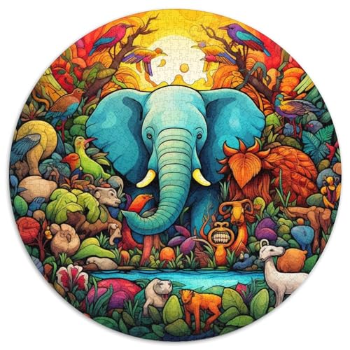 Puzzle 1000 Teile, Kunst-Elefant, Karton-Puzzle, unmöglich, pädagogische Heimdekoration, Spiele und Geschenke (67,5 x 67,5 cm) von WGLINGX