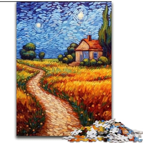 Puzzle 1000 Teile, Landschaft unter dem Nachthimmel, Holzpuzzle für Erwachsene, interaktives Familienspiel, Denksportgeschenk, Lernspielzeug (Größe 50x75cm) von WGLINGX