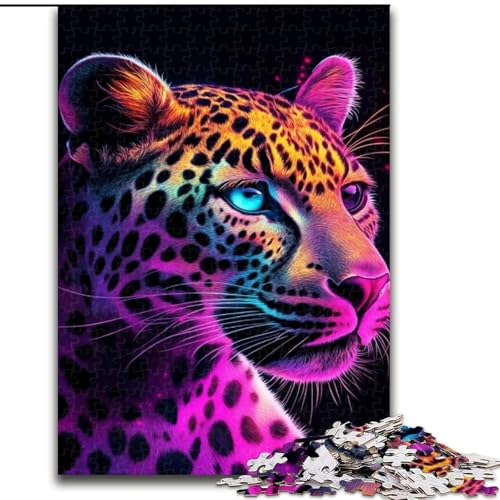 Puzzle 1000 Teile, Leoparden-Puzzle aus Holz für Erwachsene, interaktives Familienspiel, Denksportaufgabe, Geschenk, Lernspielzeug (Größe 50x75cm) von WGLINGX