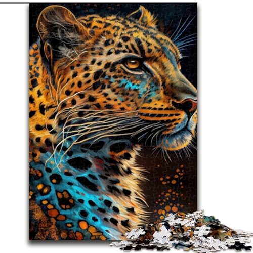 Puzzle 1000 Teile, Leoparden-Tuschemalerei, Karton, Puzzle, Spielzeug, Geschenk, pädagogisches, intellektuelles, entspannendes Familienspiel (Größe 26x38cm) von WGLINGX