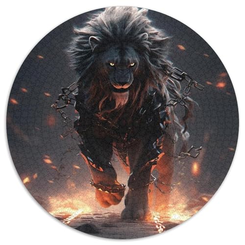 Puzzle 1000 Teile, Löwen-Papierpuzzle, pädagogische Aktivität zur Verbesserung kognitiver Fähigkeiten (67,5 x 67,5 cm) von WGLINGX