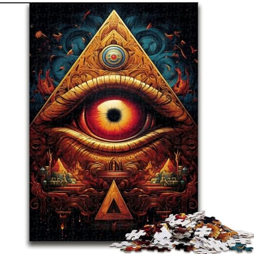 Puzzle 1000 Teile, Mysteriöses Auge, Holzpuzzle, DIY-Heimdekor, Denkspiel für Teenager (Größe 50x75cm) von WGLINGX