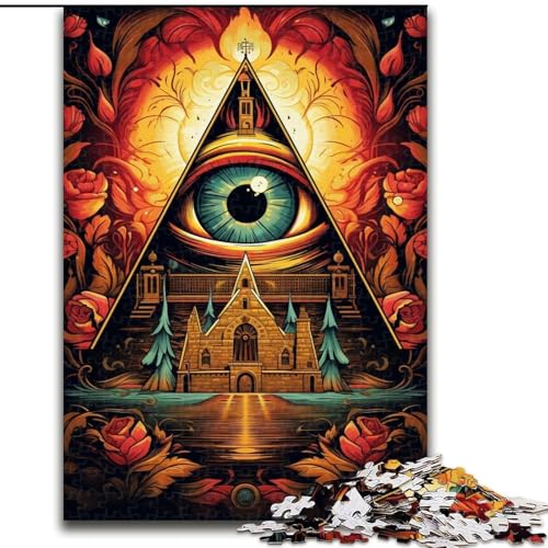 Puzzle 1000 Teile, Mysteriöses Auge, Holzpuzzle, DIY-Heimdekoration, Denksportspiel für Teenager (Größe 26x38cm) von WGLINGX