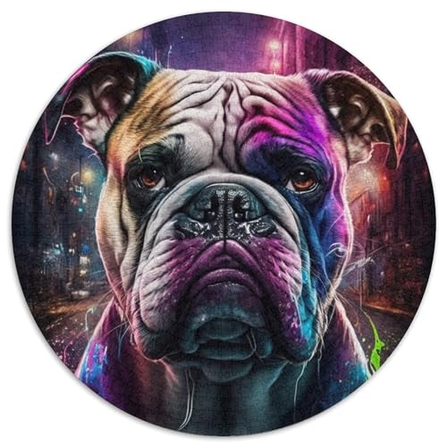 Puzzle 1000 Teile, Neon-Bulldogge, Puzzle für Erwachsene, Denksport-Spiel für Teenager und Familieninteraktion, 1000 Teile (67,5x67,5cm) von WGLINGX