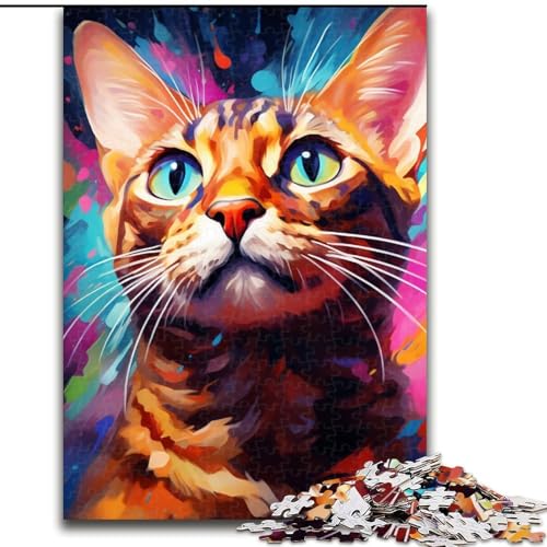 Puzzle 1000 Teile, Ozelot, Puzzle für Erwachsene, 1000 Teile, Familienspaß zum Basteln, perfekt für Geburtstage, Feiertage (Größe 38x26cm) von WGLINGX
