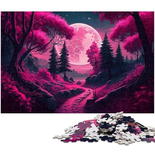 Puzzle 1000 Teile, Pink Planet, Puzzles für Erwachsene und Teenager, Holzpuzzle, (Größe 50 x 75 cm) von WGLINGX