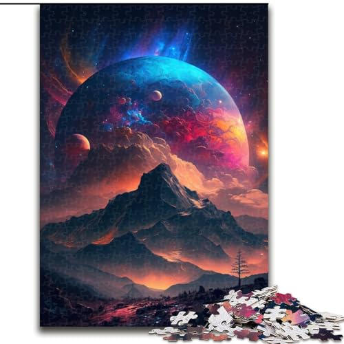 Puzzle 1000 Teile, Planet im Weltraum, Holzpuzzle, DIY-Heimdekoration, Denksportspiel für Teenager (Größe 26x38cm) von WGLINGX
