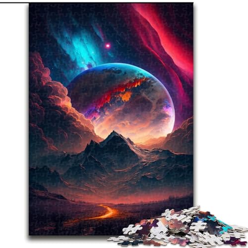 Puzzle 1000 Teile, Planet im Weltraum, Holzpuzzle, Spielzeug, Geschenk, pädagogisches, intellektuelles, entspannendes Familienspiel (Größe 50x75cm) von WGLINGX