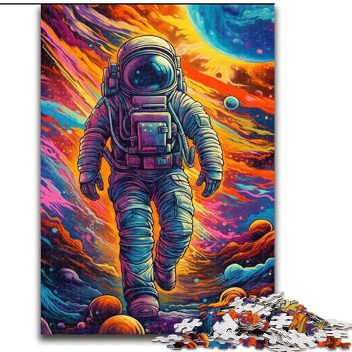 Puzzle 1000 Teile, Psychedelic Astronaut, 1000-teiliges Puzzle, interaktives Familienspiel, Denksportaufgabe als Geschenk, Lernspielzeug (Größe 26x38cm) von WGLINGX