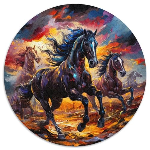Puzzle 1000 Teile, Psychedelische Bunte Pferde, Papppuzzle, unmögliche Lernspiele und Geschenke für die Heimdekoration (67,5 x 67,5 cm) von WGLINGX