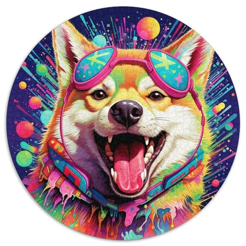 Puzzle 1000 Teile, Psychedelischer Corgi, Papppuzzle, Unmögliches, Lernpuzzle, Heimdekoration, Spiele und Geschenke (67,5 x 67,5 cm) von WGLINGX
