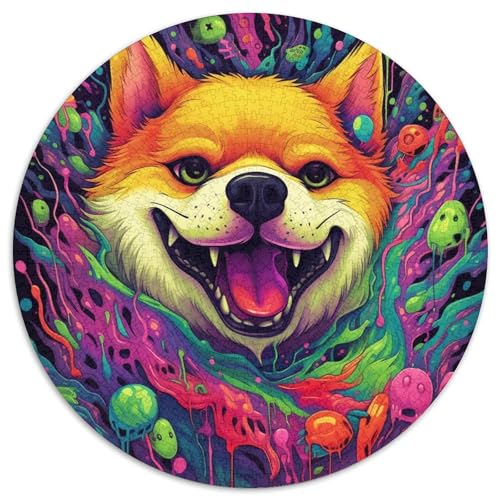 Puzzle 1000 Teile, Psychedelischer Corgi, Papppuzzle, Unmögliches, Lernpuzzle, Heimdekoration, Spiele und Geschenke (67,5 x 67,5 cm) von WGLINGX