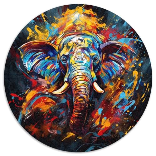 Puzzle 1000 Teile, Psychedelischer Elefant, Papppuzzle, Unmögliches, Lernpuzzle, Heimdekoration, Spiele und Geschenke (67,5 x 67,5 cm) von WGLINGX