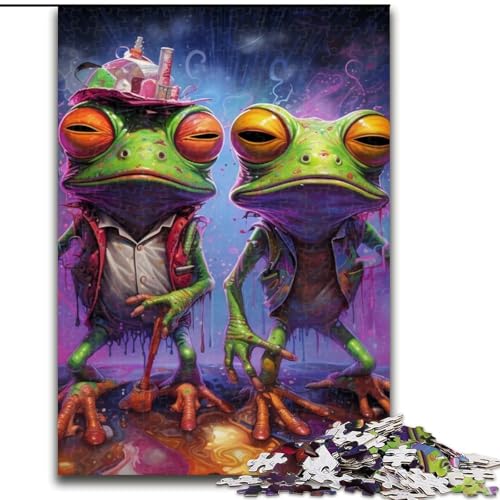 Puzzle 1000 Teile, Psychedelischer Frosch, 1000-teiliges Puzzle, Spaß für die ganze Familie, Basteln, perfekt für Geburtstage, Feiertage (Größe 50x75cm) von WGLINGX