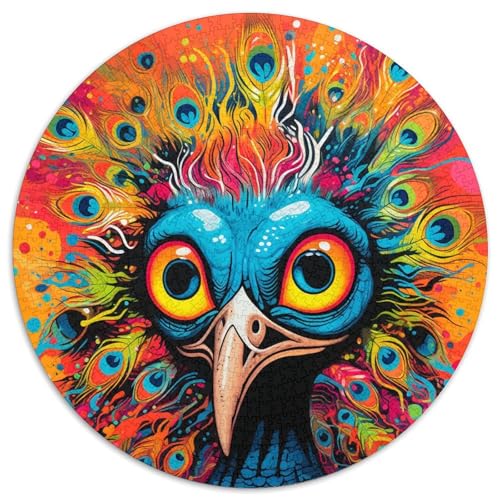 Puzzle 1000 Teile, Psychedelischer Pfau, Papppuzzle, Unmögliches, Lernpuzzle, Heimdekoration, Spiele und Geschenke (67,5 x 67,5 cm) von WGLINGX