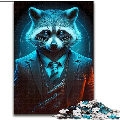 Puzzle 1000 Teile, Regisseur Waschbär im Anzug, Puzzles für Erwachsene, Familienspaß, Basteln, perfekt für Geburtstage, Feiertage, Größe 50x75cm Puzzle 1000 Teile, Regisseur Waschbär im Anzug, Puzzles für Erwachsene, Familienspaß, Basteln, perfekt für Geburtstage, Feiertage, Größe 50x75cm von WGLINGX