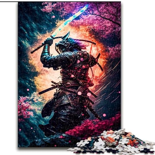 Puzzle 1000 Teile, Samurai-Puzzle aus Pappe, Spielzeug, Geschenk, pädagogisches, intellektuelles, entspannendes Familienspiel (Größe 26x38cm) von WGLINGX