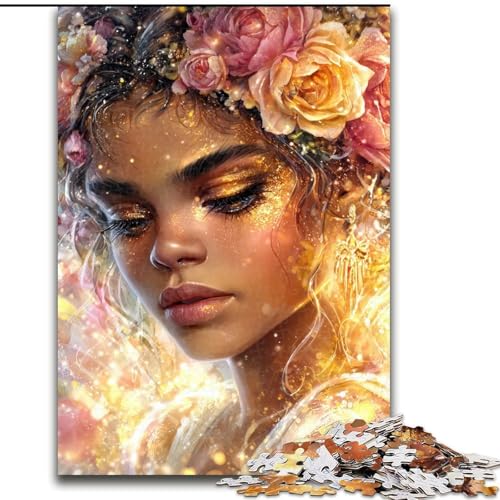 Puzzle 1000 Teile, Schöne Frau, Holzpuzzle für Erwachsene, interaktives Familienspiel, Denksportaufgabe, Geschenk, Lernspielzeug (Größe 50x75cm) von WGLINGX