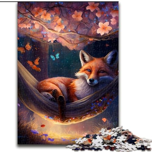 Puzzle 1000 Teile, Schöner Fuchs, Unmögliches Puzzle für Erwachsene, Lernspiel, Herausforderungsspielzeug (Größe 38x26cm) von WGLINGX