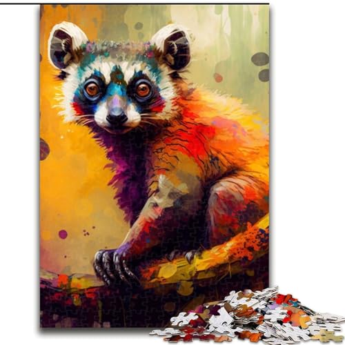 Puzzle 1000 Teile, Spirit Lemur, 1000-teiliges, anspruchsvolles Denkspiel für Teenager, Spaß für den Spieleabend mit der Familie (Größe 38x26cm) von WGLINGX