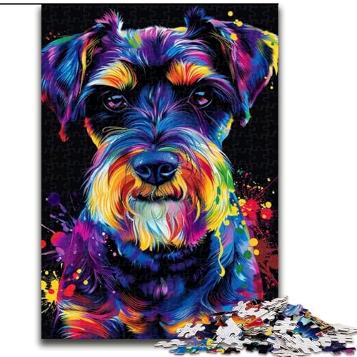 Puzzle 1000 Teile, Standardschnauzer, 1000-teiliges Puzzle, Spaß für die ganze Familie, Basteln, perfekt für Geburtstage, Feiertage (Größe 50x75cm) von WGLINGX