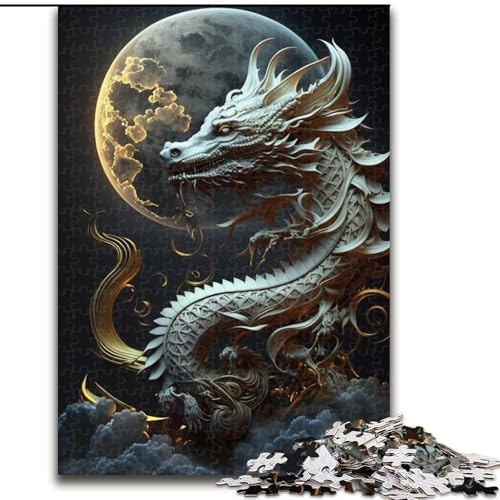 Puzzle 1000 Teile, Tapferer Drache, Papppuzzle, Spielzeug, Geschenk, pädagogisches, intellektuelles, entspannendes Familienspiel (Größe 26x38cm) von WGLINGX