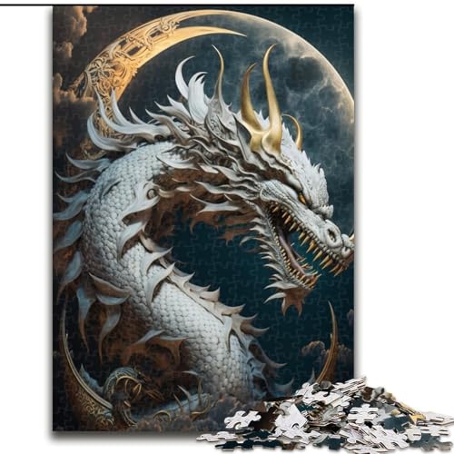 Puzzle 1000 Teile, Tapferer Drache, Papppuzzle, Spielzeug, Geschenk, pädagogisches, intellektuelles, entspannendes Familienspiel (Größe 26x38cm) von WGLINGX