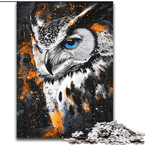 Puzzle 1000 Teile, Tier-Eule, Holzpuzzle für Erwachsene, interaktives Familienspiel, Denksportaufgabe, Geschenk, Lernspielzeug (Größe 50x75cm) von WGLINGX