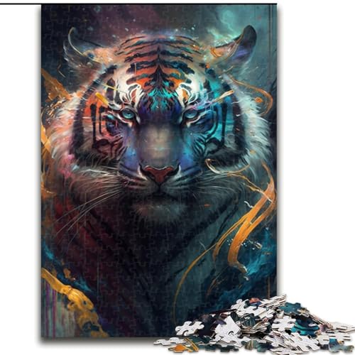 Puzzle 1000 Teile, Tiger, Holzpuzzle, Spielzeug, Geschenk, pädagogisches, intellektuelles, entspannendes Familienspiel (Größe 50x75cm) von WGLINGX