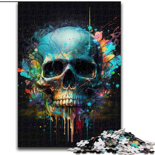Puzzle 1000 Teile, Totenkopf, Unmögliches Puzzle für Erwachsene, Lernspiel, Herausforderungsspielzeug (Größe 26x38cm) von WGLINGX