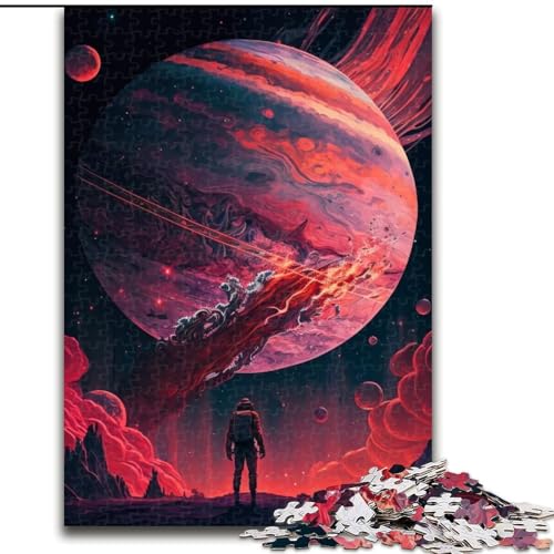 Puzzle 1000 Teile, Universum, Planet, Unmögliches Puzzle für Erwachsene, Lernspiel, Herausforderungsspielzeug (Größe 38x26cm) von WGLINGX