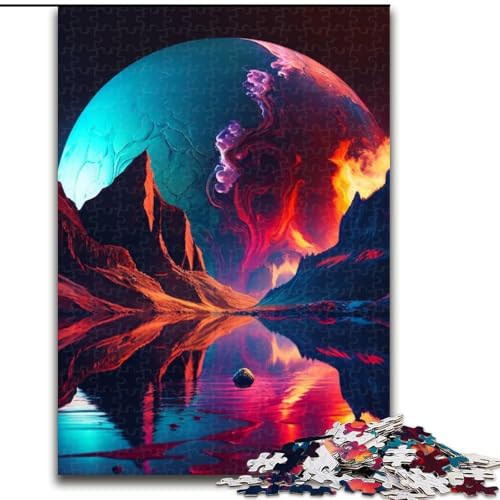 Puzzle 1000 Teile, Universum, Planet, Unmögliches Puzzle für Erwachsene, Lernspiel, Herausforderungsspielzeug (Größe 38x26cm) von WGLINGX