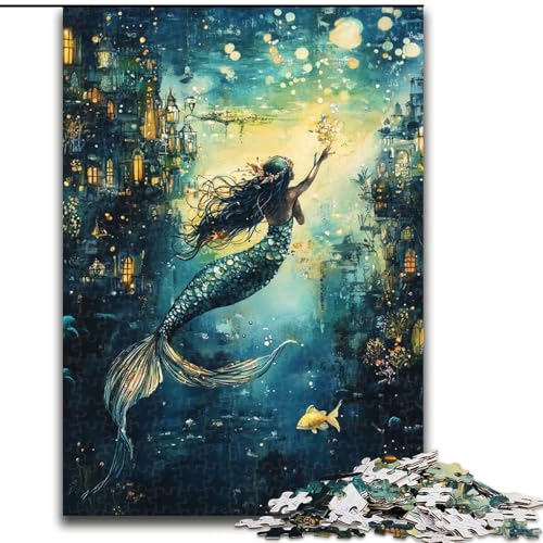 Puzzle 1000 Teile, Unterwasserfische, Kartonpuzzle für Erwachsene, interaktives Familienspiel, Denksportaufgabe, Geschenk, Lernspielzeug (Größe 26x38cm) von WGLINGX