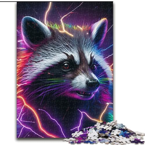 Puzzle 1000 Teile, Waschbär, Unmögliches Puzzle für Erwachsene, Lernspiel, Herausforderungsspielzeug (Größe 26x38cm) von WGLINGX
