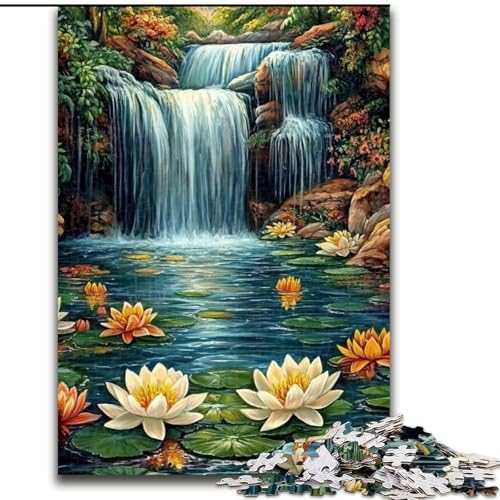 Puzzle 1000 Teile, Wasserfallansicht, Holzpuzzle für Erwachsene, interaktives Familienspiel, Denksportaufgabe, Geschenk, Lernspielzeug (Größe 50x75cm) von WGLINGX