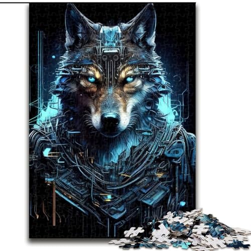 Puzzle 1000 Teile, Wolf Cyber, Holzpuzzle, Spielzeug, Geschenk, pädagogisches, intellektuelles, entspannendes Familienspiel (Größe 50x75cm) von WGLINGX