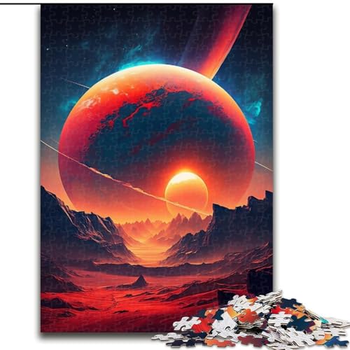 Puzzle 1000 Teile, bunt, Planet, Berge, Holzpuzzle, Spielzeug, Geschenk, pädagogisch wertvoll, intellektuell, entspannend, lustiges Familienspiel (Größe 50x75cm) von WGLINGX