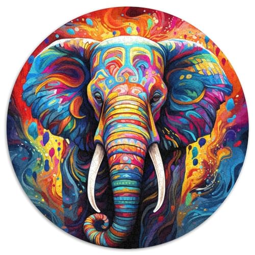 Puzzle 1000 Teile, bunter Elefant, Papppuzzle, unmöglich, pädagogische Heimdekoration, Spiele und Geschenke (67,5 x 67,5 cm) von WGLINGX