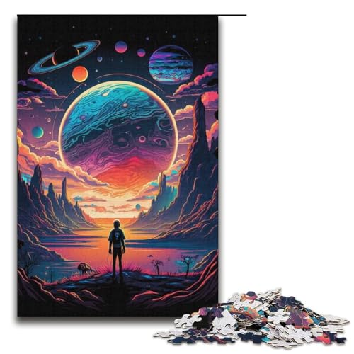 Puzzle 1000 Teile, buntes Planetenerkundungspuzzle für Erwachsene, Kartonpuzzle, anspruchsvolles Spiel (Größe 38 x 26 cm) von WGLINGX